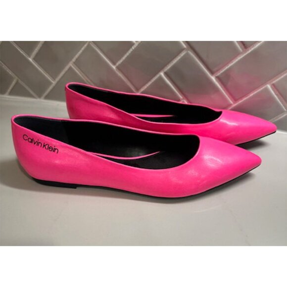 Calvin Klein Leather Flats- Size 8.5 - Picture 1 of 3